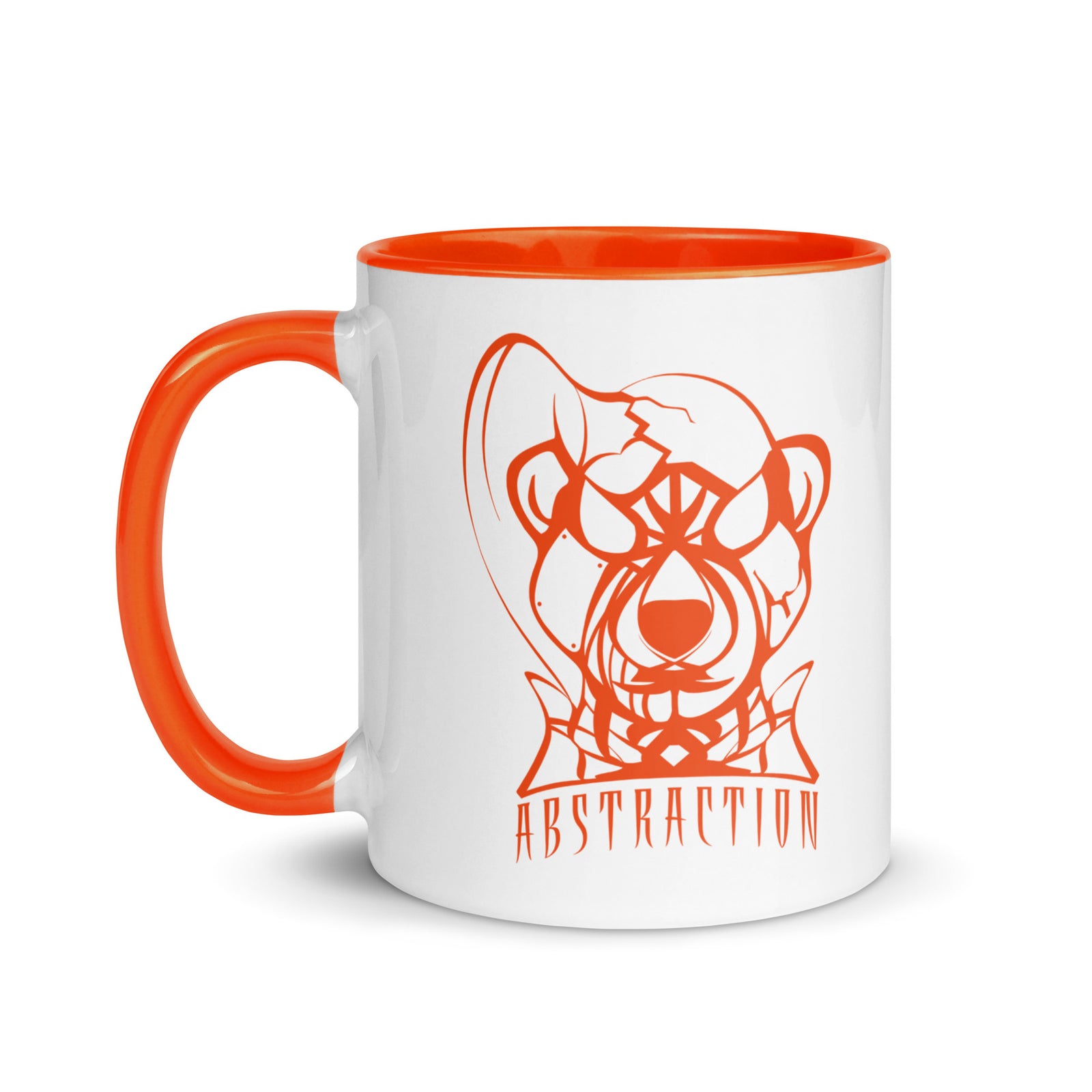 Mug en céramique - 325 ml - Abstraction 1 - Intérieur orange