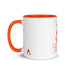 Mug en céramique - 325 ml - Abstraction 2 - Intérieur orange