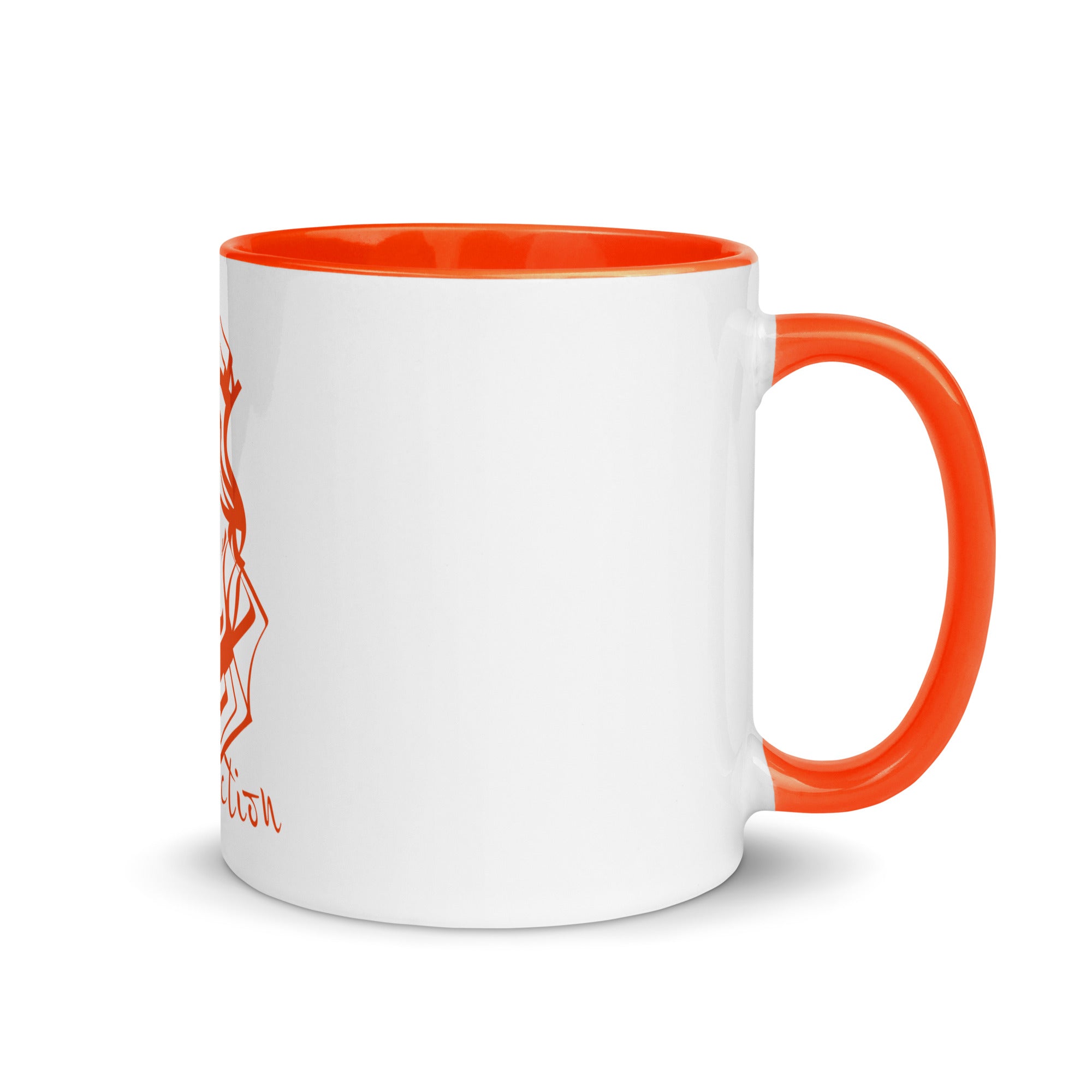 Mug en céramique - 325 ml - Abstraction 2 - Intérieur orange