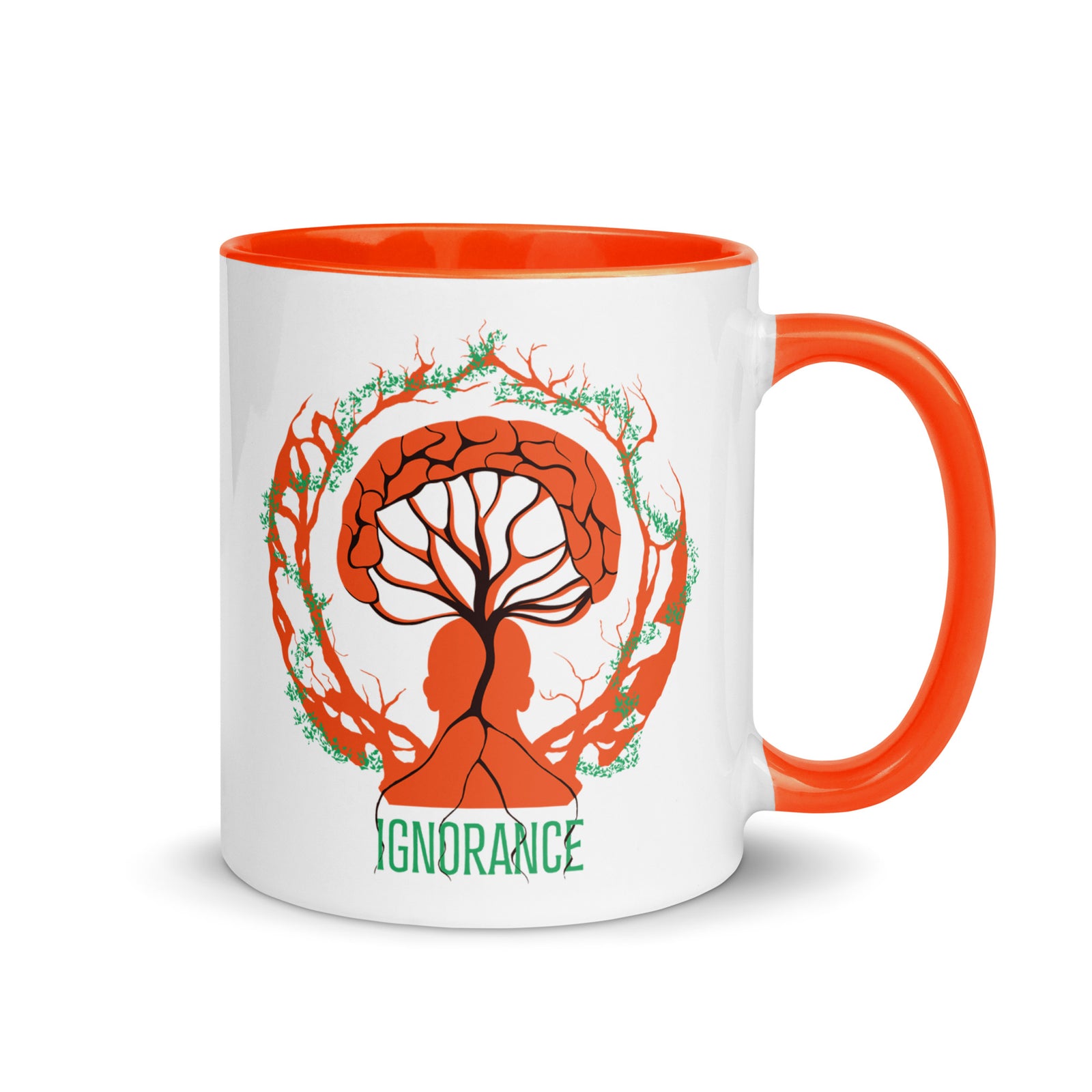 Mug en céramique - 325 ml - Ignorance - Intérieur orange