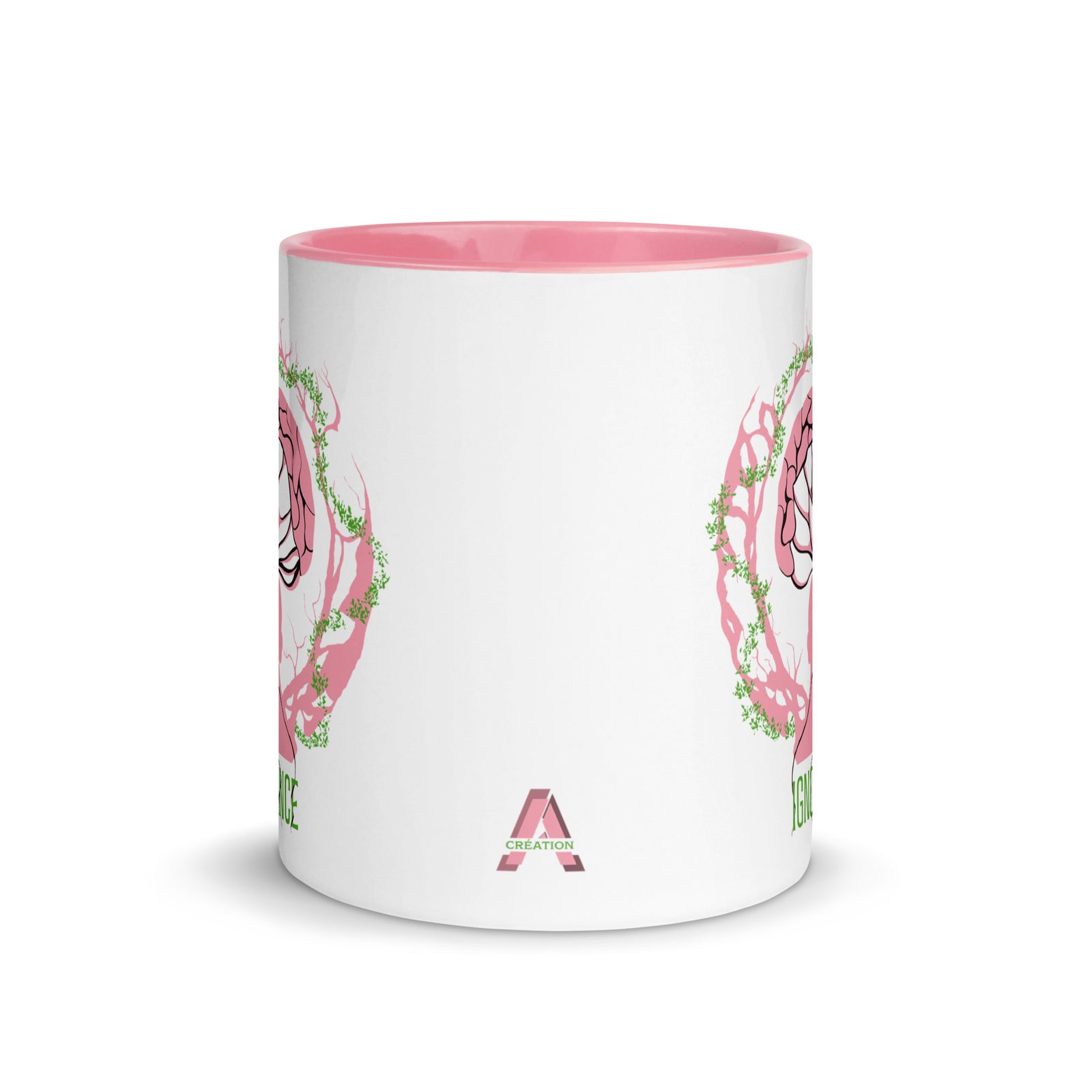 Mug en céramique - 325 ml - Ignorance - Intérieur rose