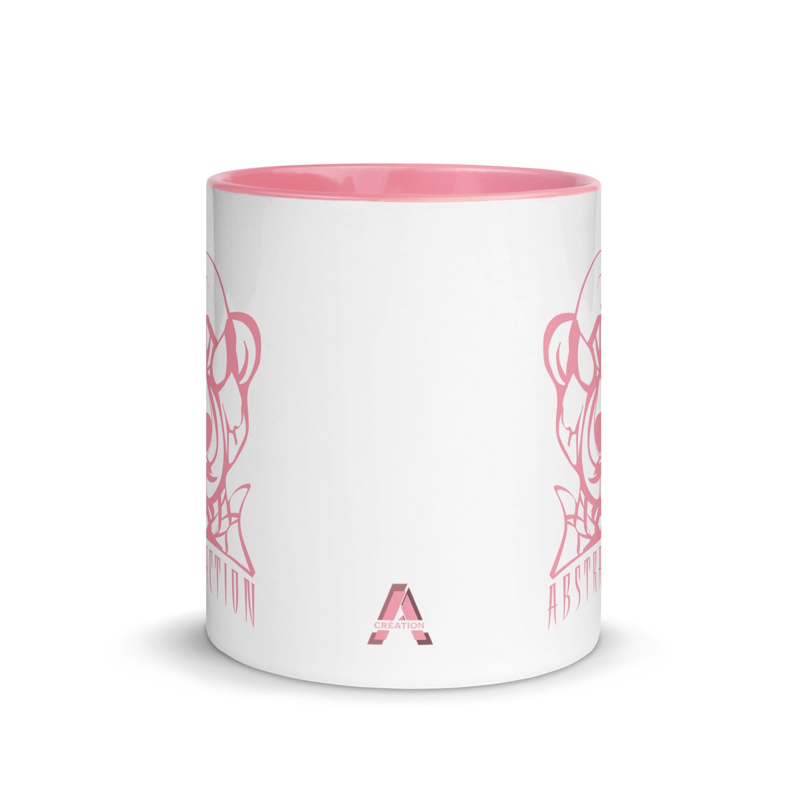 Mug en céramique - 325 ml - Abstraction 1 - Intérieur rose