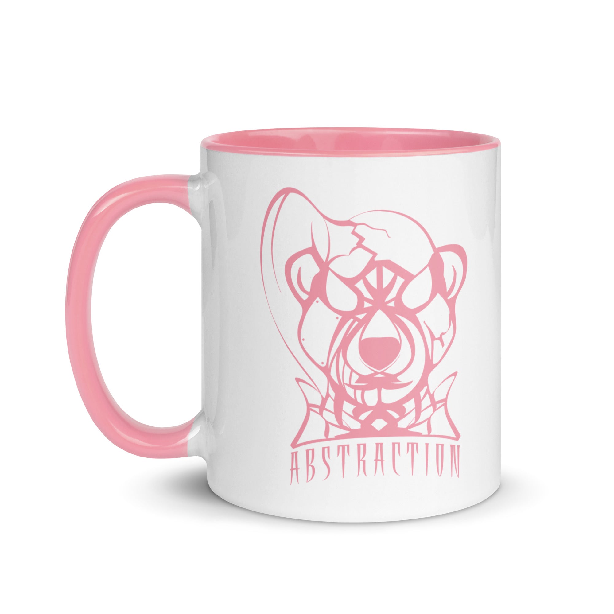 Ceramic mug - 325 ml - Abstraction 1 - Pink interior