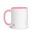 Keramikbecher - 325 ml - Abstraktion 2 - Innen rosa