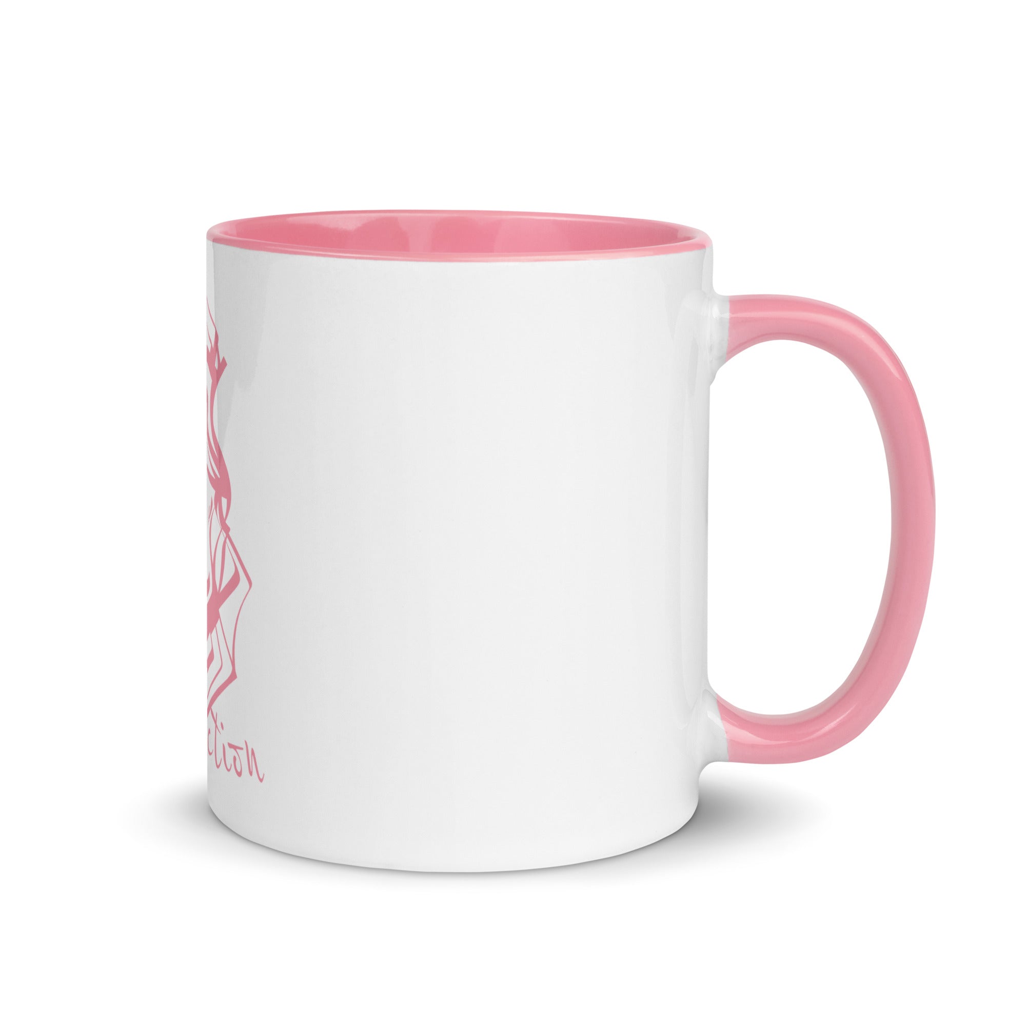 Mug en céramique - 325 ml - Abstraction 2 - Intérieur rose