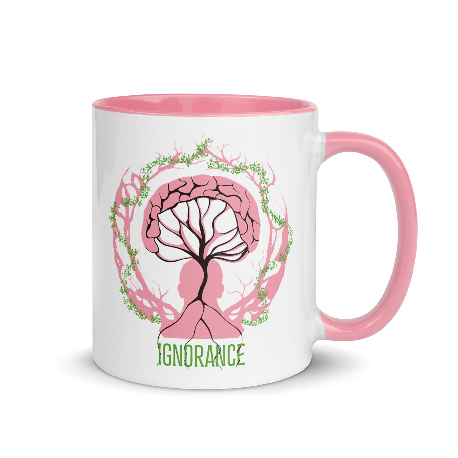 Mug en céramique - 325 ml - Ignorance - Intérieur rose