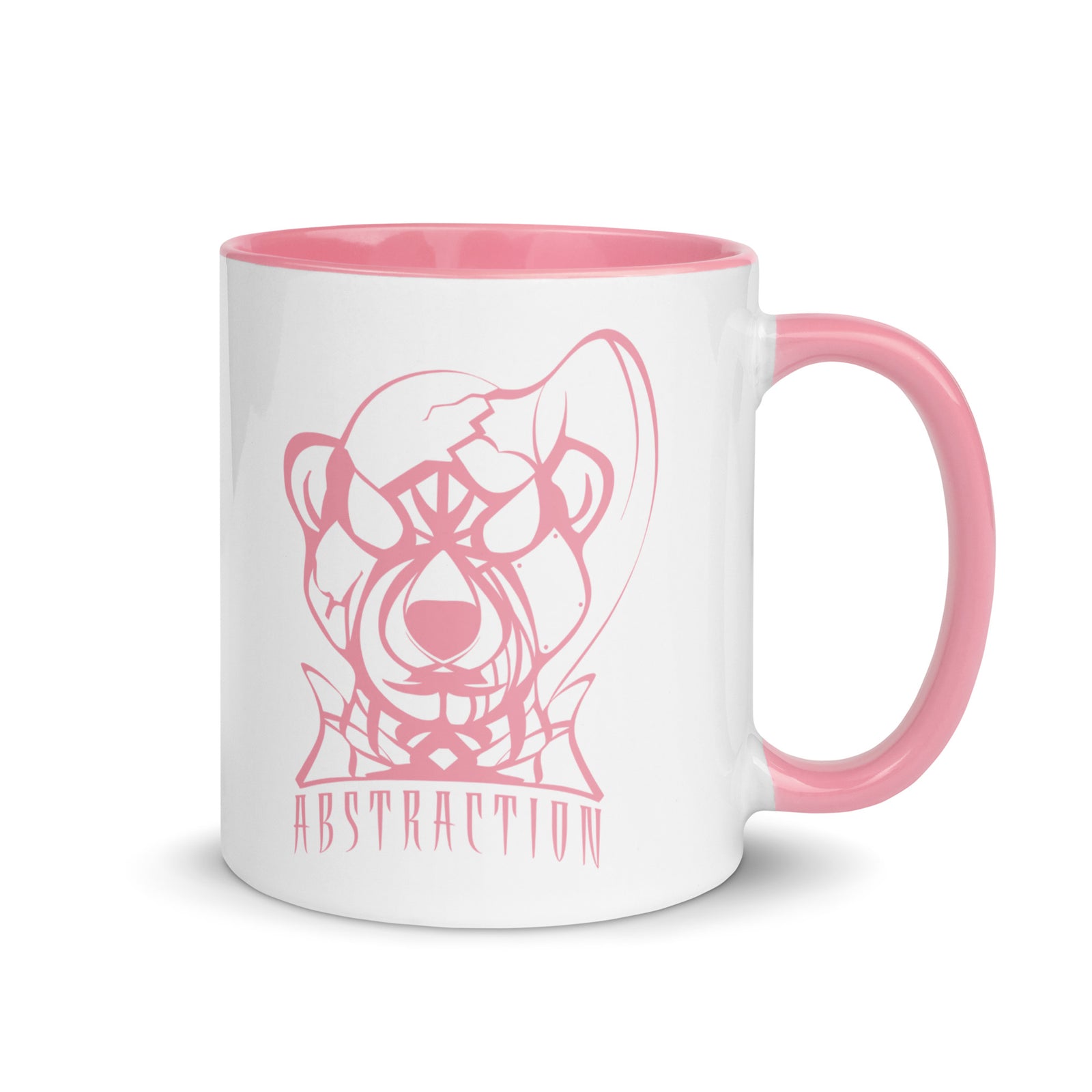 Ceramic mug - 325 ml - Abstraction 1 - Pink interior