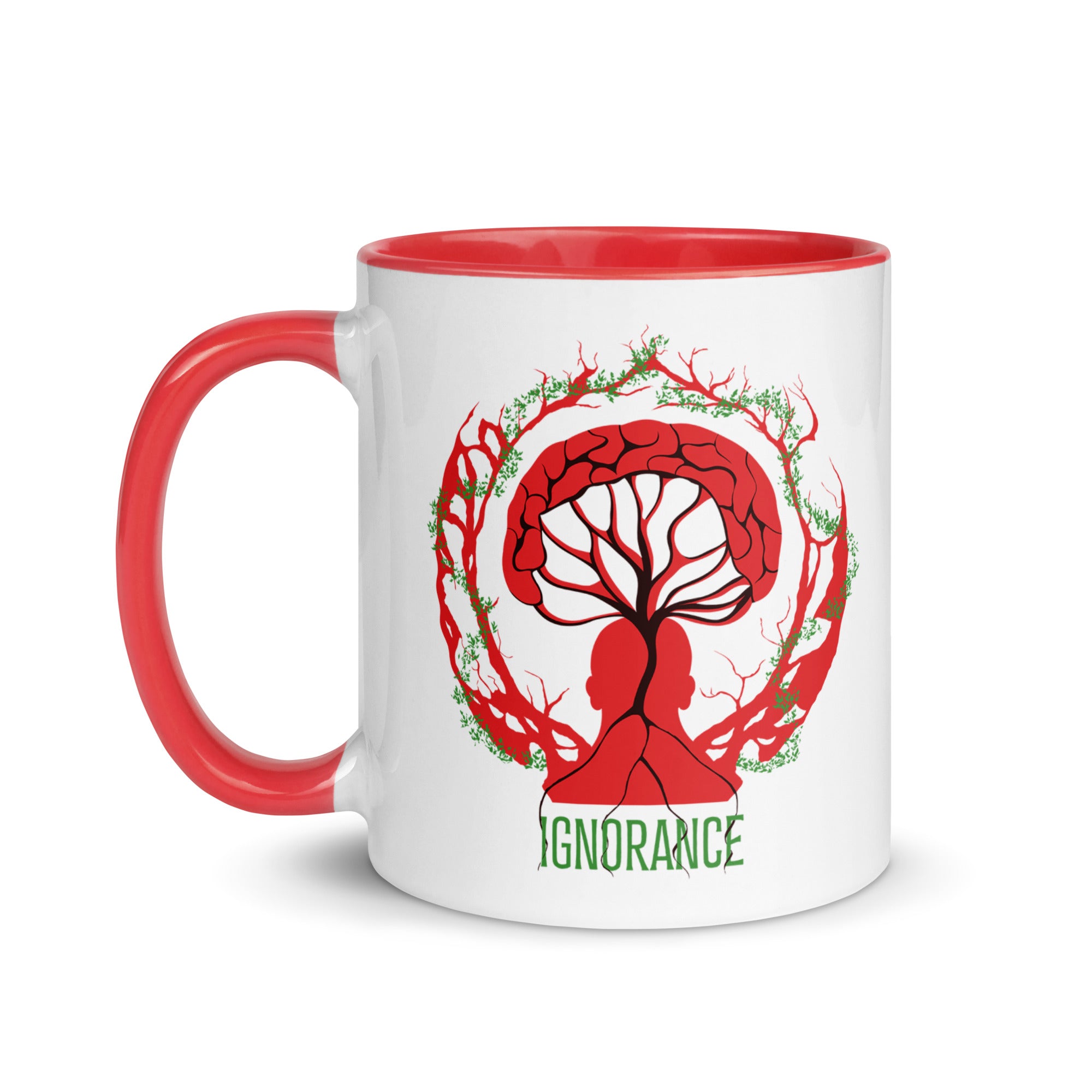 Mug en céramique - 325 ml - Ignorance - Intérieur rouge