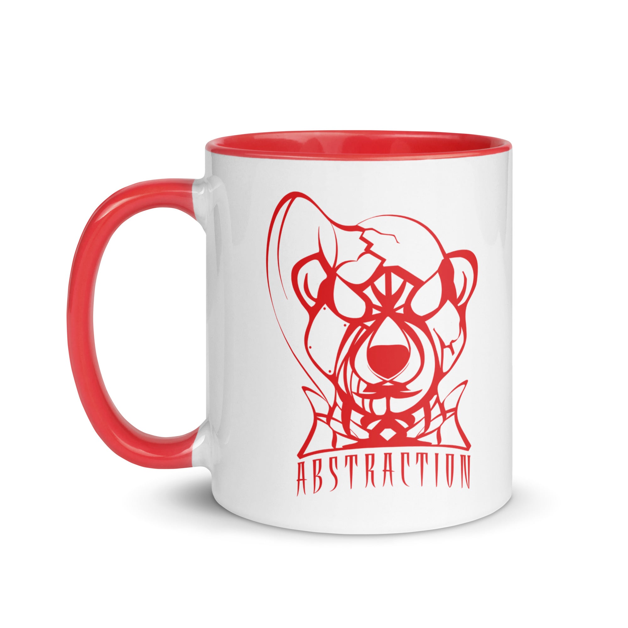 Mug en céramique - 325 ml - Abstraction 1 - Intérieur rouge