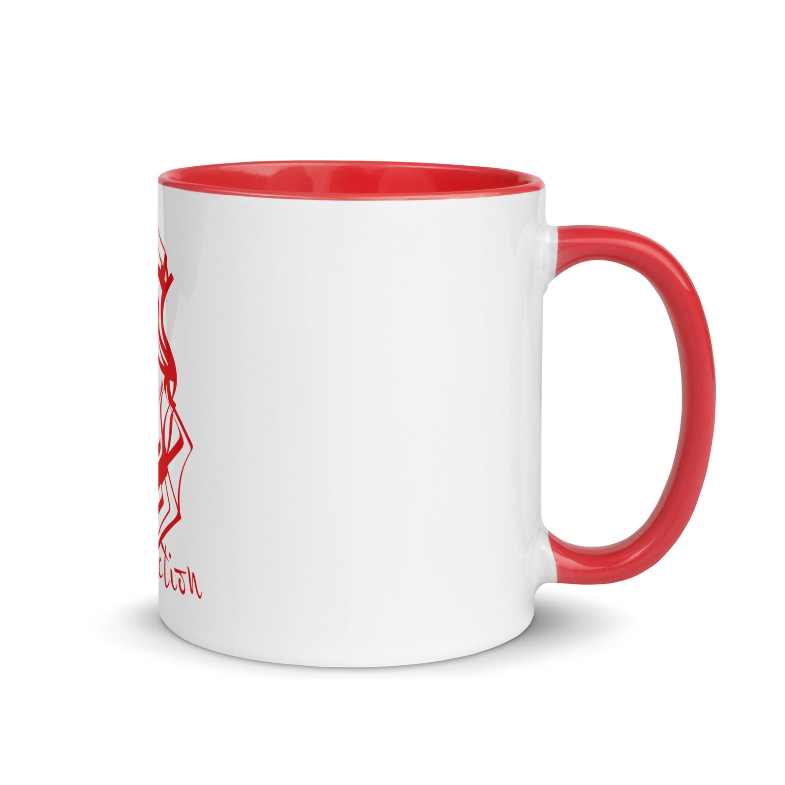 Mug en céramique - 325 ml - Abstraction 2 - Intérieur rouge