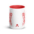 Ceramic mug - 425 ml - Abstraction 1 - Red interior