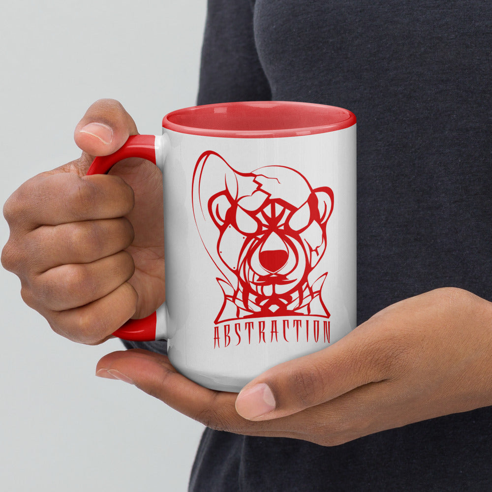 Mug en céramique - 425 ml - Abstraction 1 - Intérieur rouge