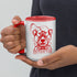 Ceramic mug - 425 ml - Abstraction 1 - Red interior