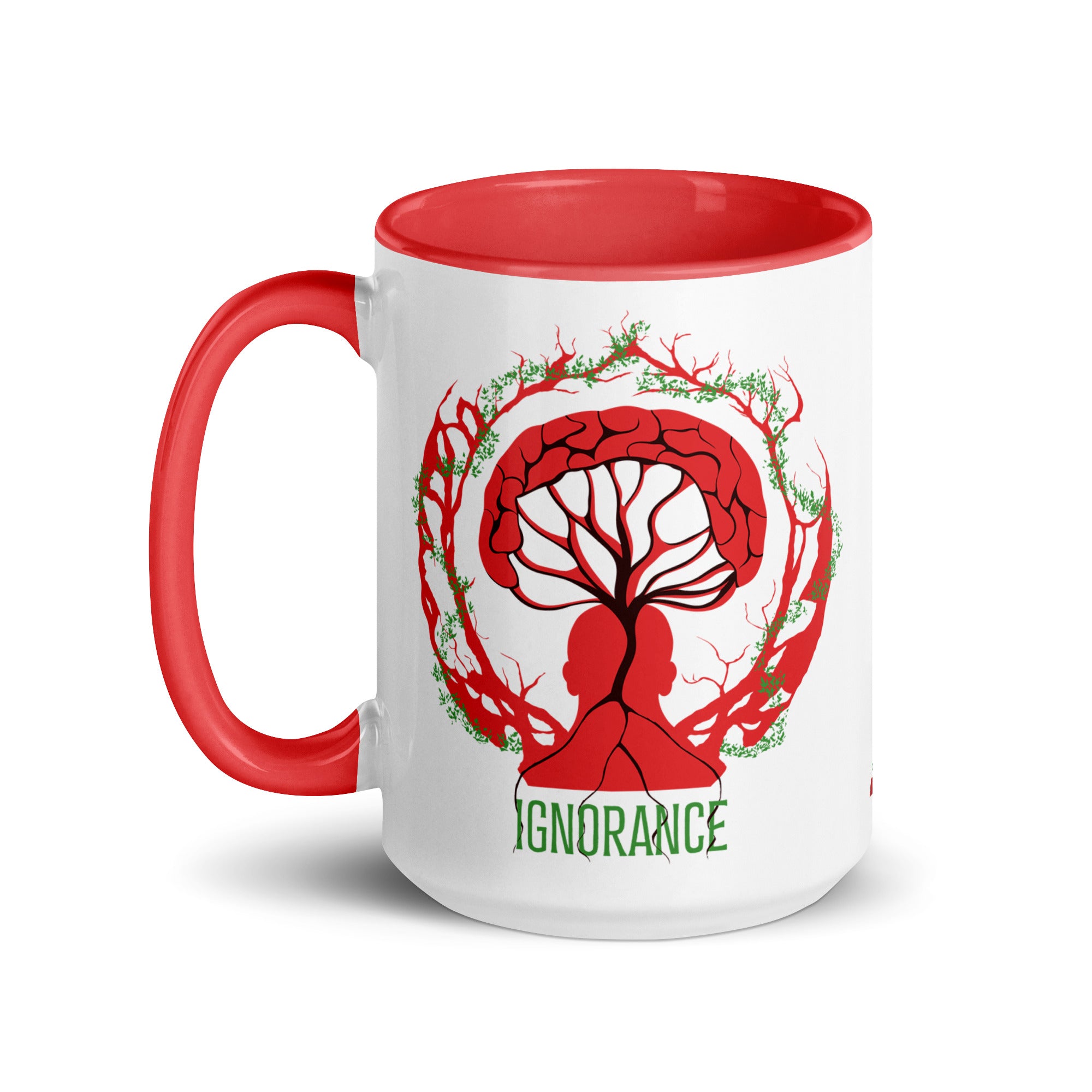 Mug en céramique - 425 ml - Ignorance - Intérieur rouge