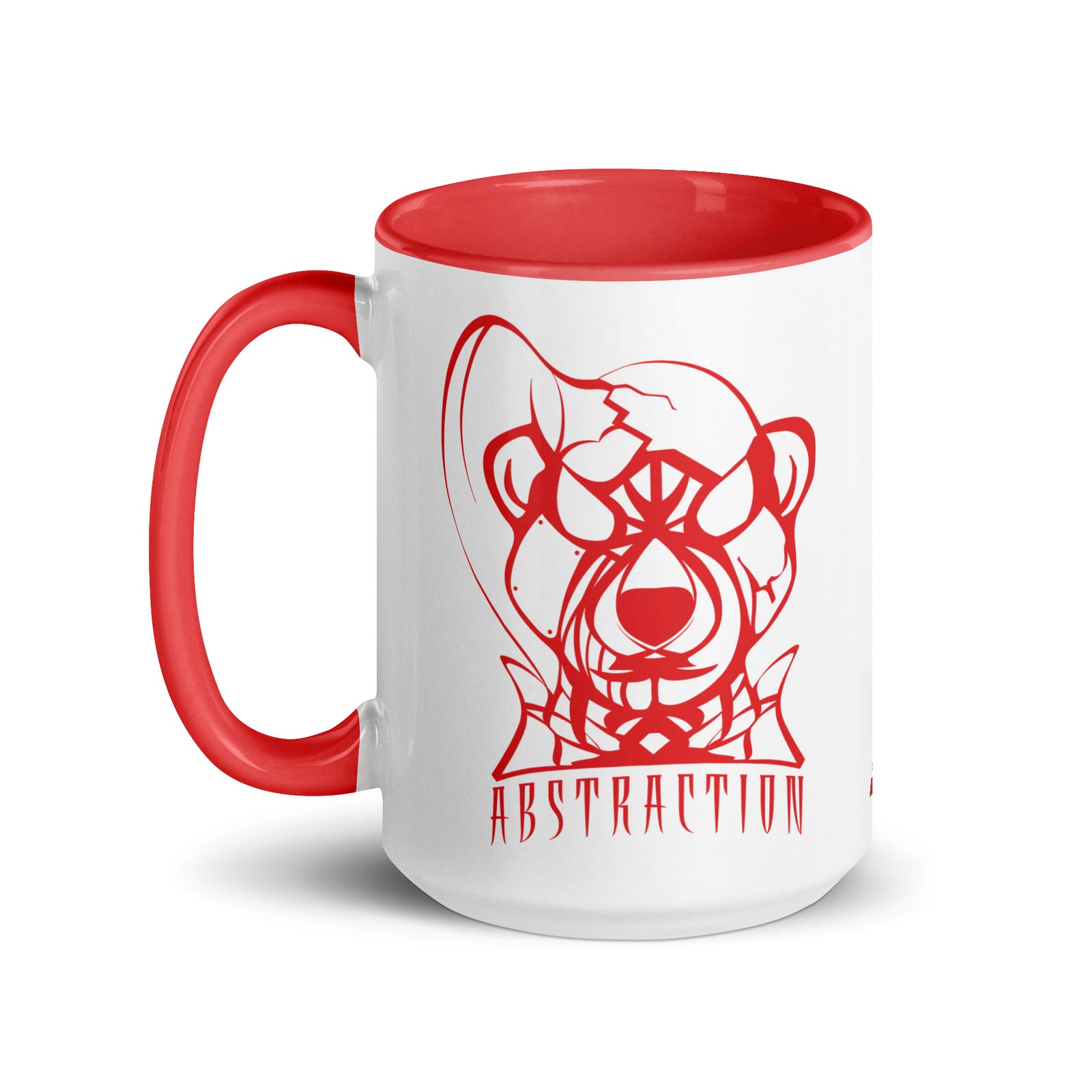 Mug en céramique - 425 ml - Abstraction 1 - Intérieur rouge