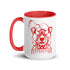 Ceramic mug - 425 ml - Abstraction 1 - Red interior