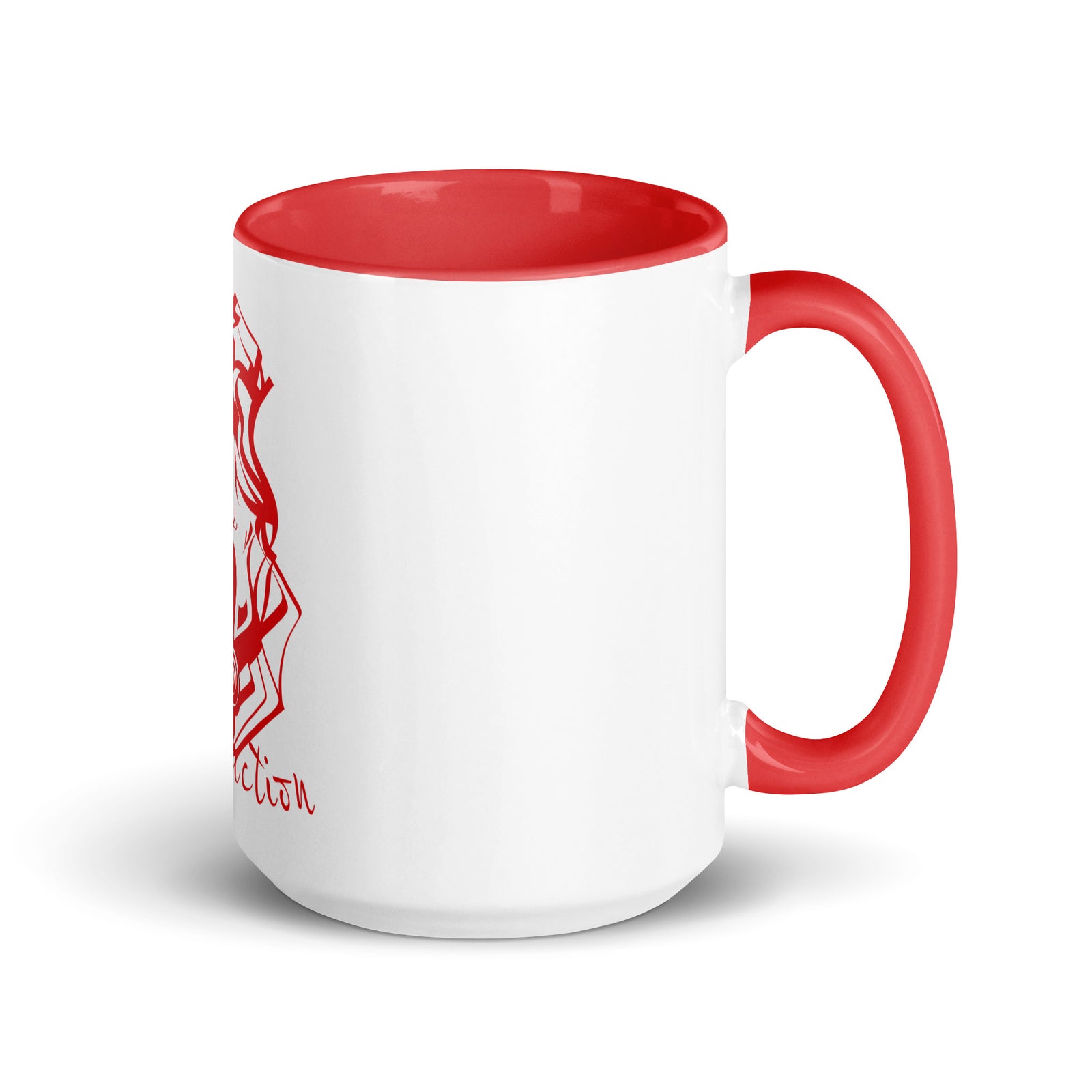 Ceramic mug - 425 ml - Abstraction 2 - Red interior