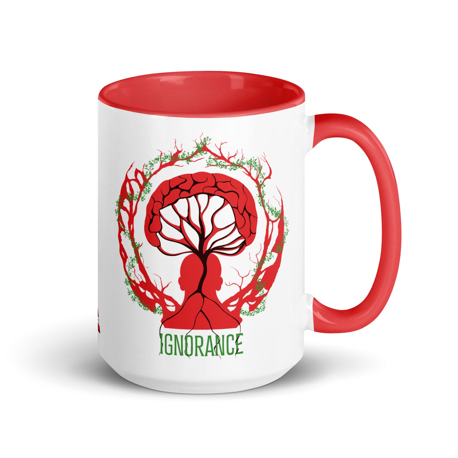 Mug en céramique - 425 ml - Ignorance - Intérieur rouge