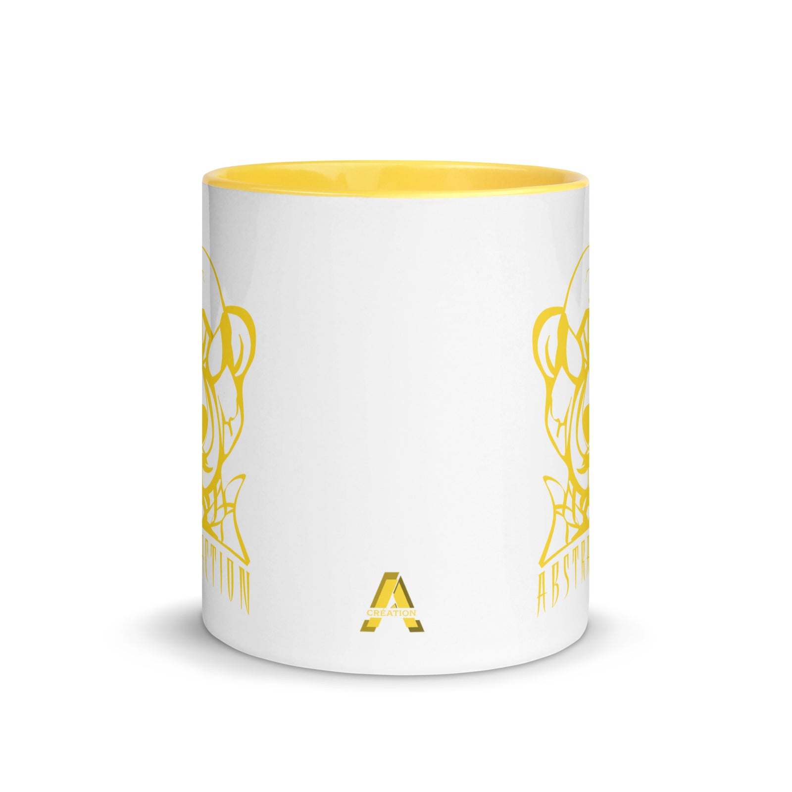 Ceramic mug - 325 ml - Abstraction 1 - Yellow interior