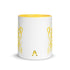 Mug en céramique - 325 ml - Abstraction 1 - Intérieur jaune