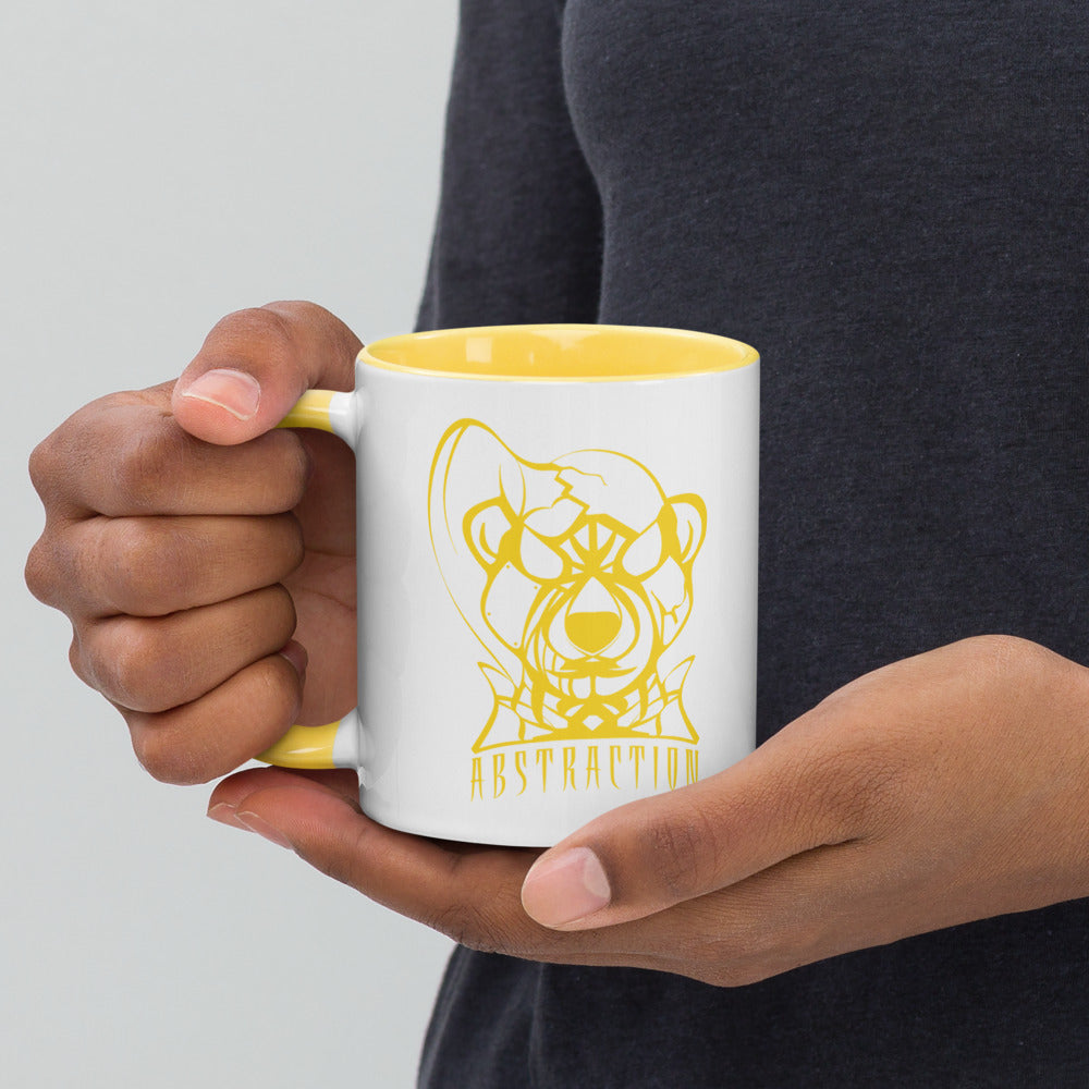 Mug en céramique - 325 ml - Abstraction 1 - Intérieur jaune