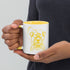 Ceramic mug - 325 ml - Abstraction 1 - Yellow interior