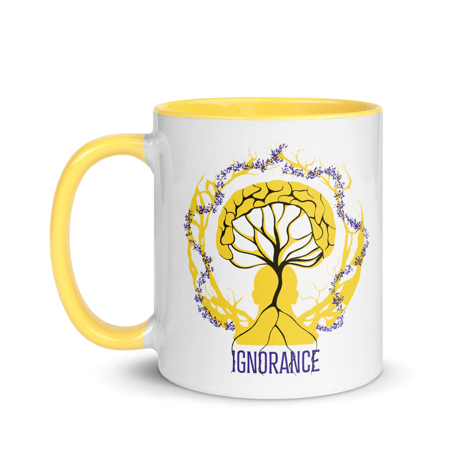 Mug en céramique - 325 ml - Ignorance - Intérieur jaune