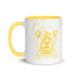 Ceramic mug - 325 ml - Abstraction 1 - Yellow interior