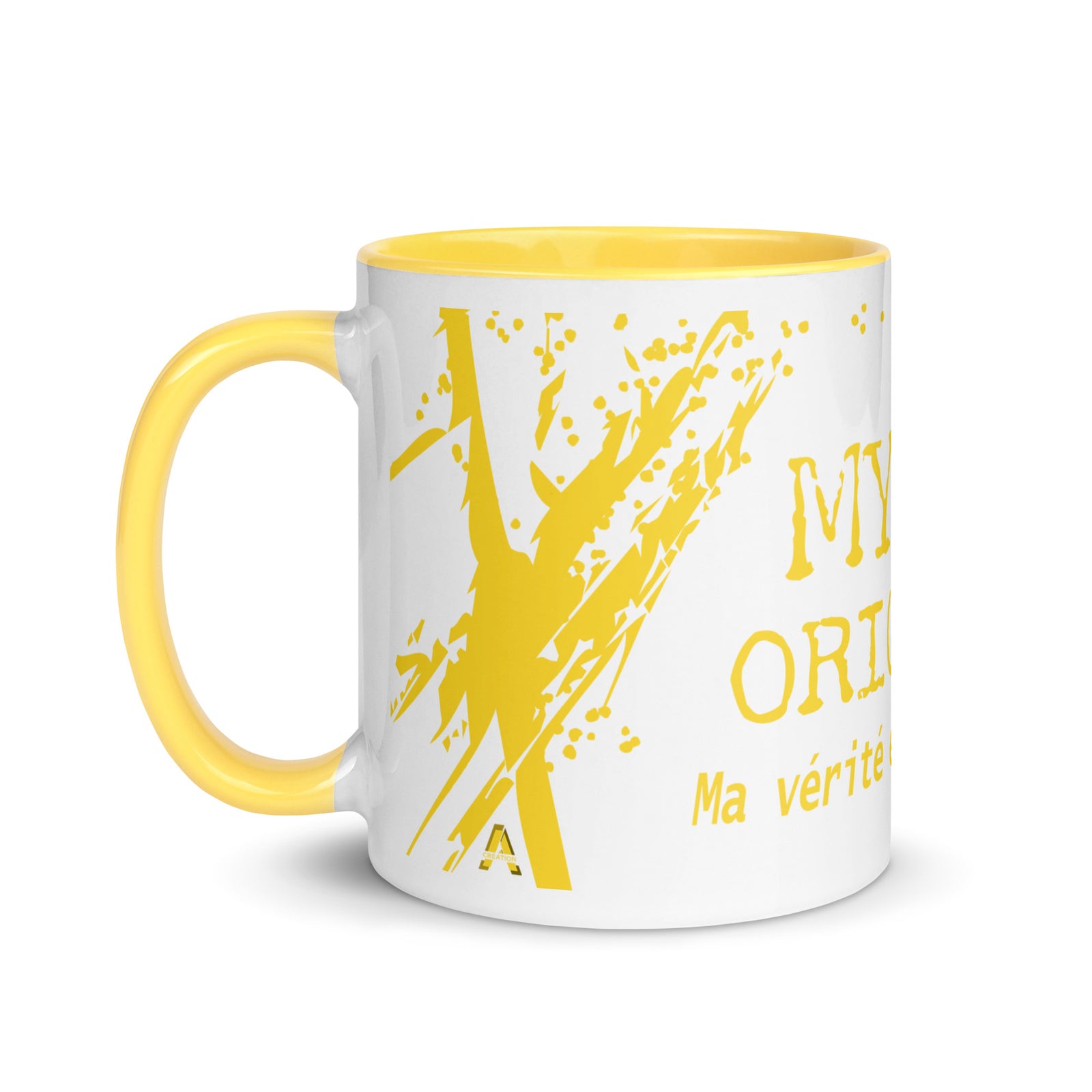 Mug en céramique - 325 ml - Mytho Original - Intérieur jaune