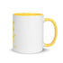 Mug en céramique - 325 ml - Abstraction 2 - Intérieur jaune