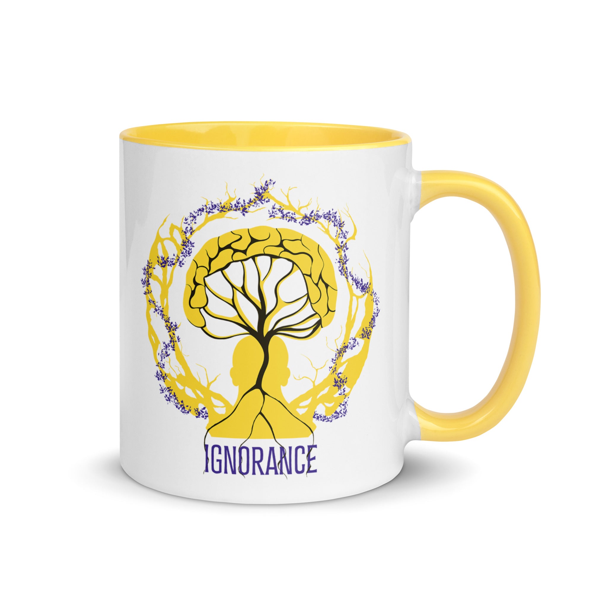 Ceramic mug - 325 ml - Ignorance - Yellow interior