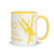 Mug en céramique - 325 ml - Mytho Original - Intérieur jaune